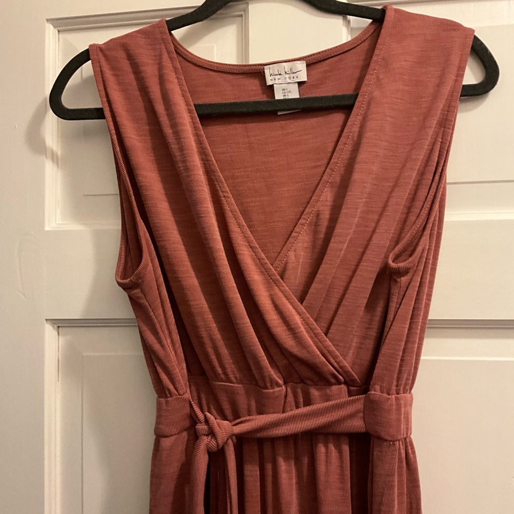 Nicole Miller, midi dress, can be dressed up or down, textured fabric., rose.